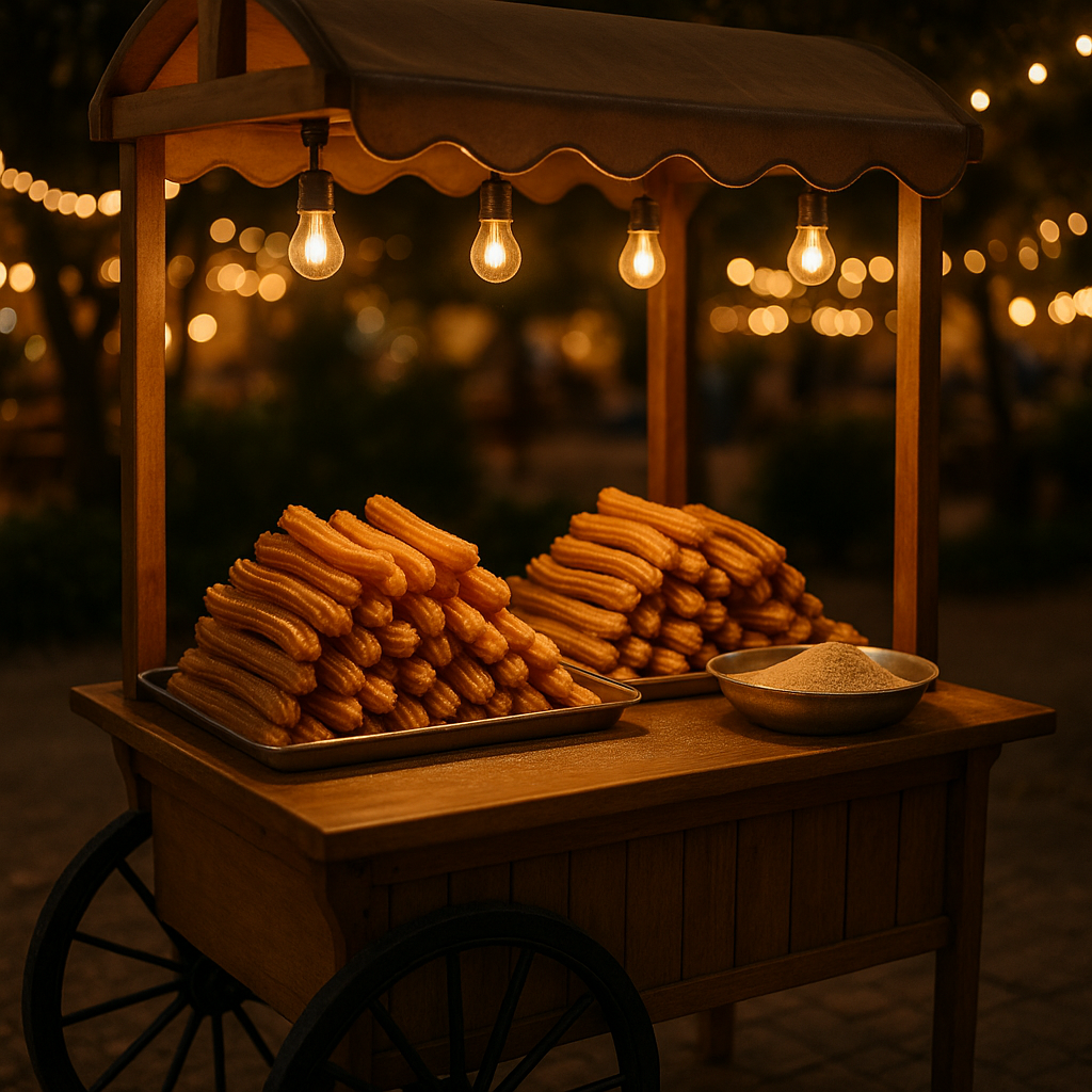 Mobile churro cart at an outdoor event